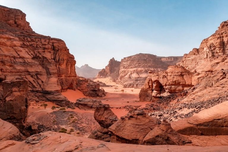 Red canyons and rock formations of the Tadrart