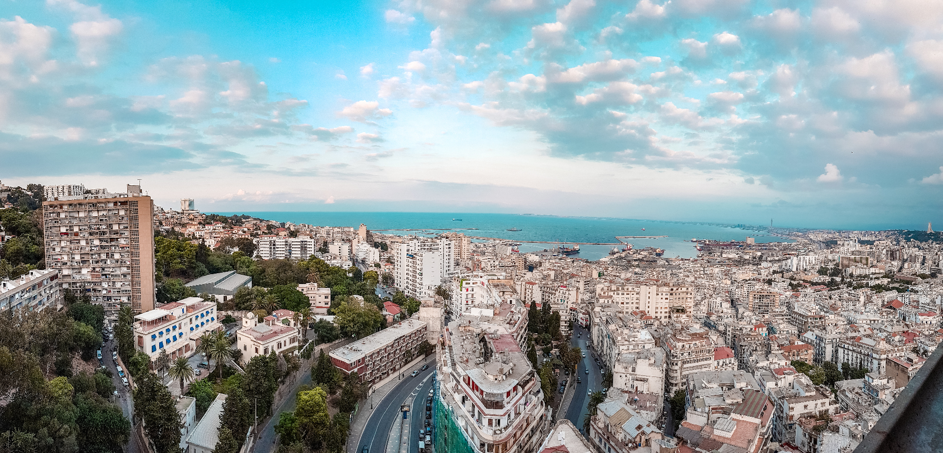 Panorama of Algiers between city and Mediterranean