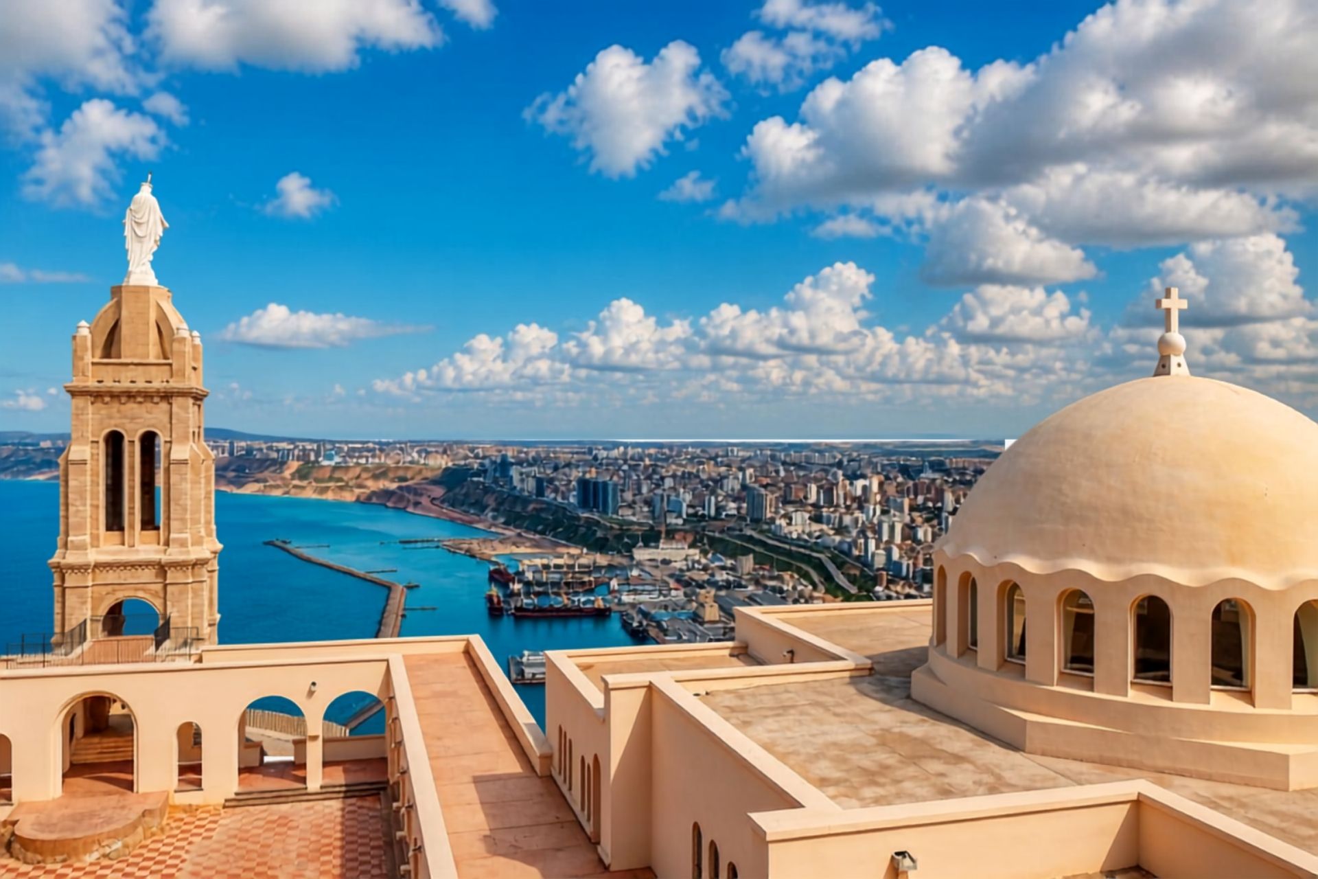 Panoramic view of Oran and its bay from Santa Cruz